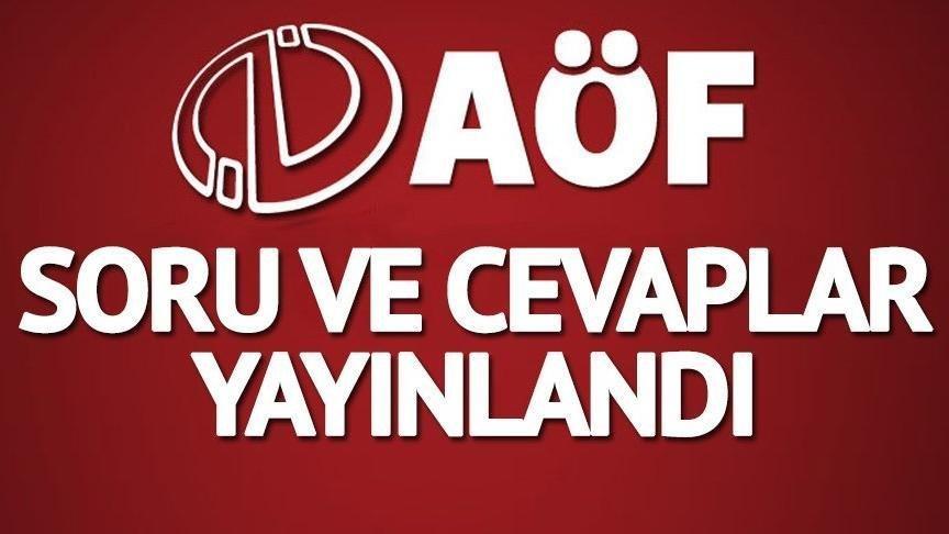 2019 Bahar Dönemi AÖF soru ve cevapları yayımlandı